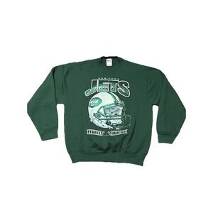 Vintage 90s Pro Player NY Jets Helmet Crewneck Sweatshirt Size XL NFL‎